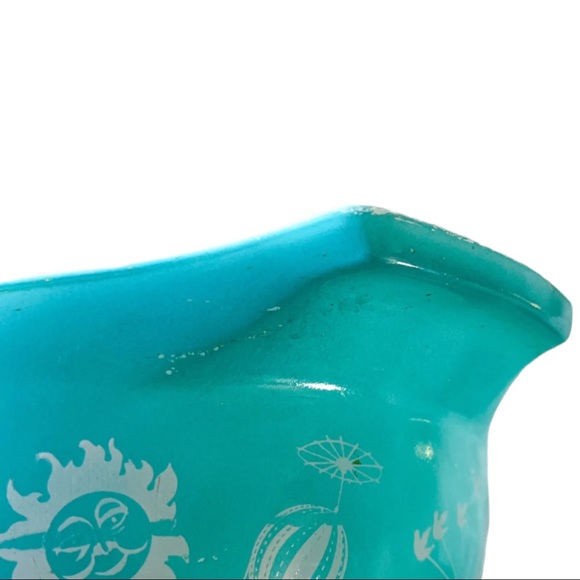 Vintage Pyrex Cinderella Hot Air Balloon Moon Bowl Ovenware Turquoise #444 4 qt - Picture 4 of 9